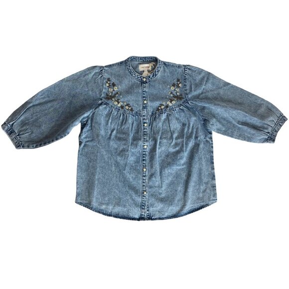Driftwood embroidered denim top - Picture 7 of 13